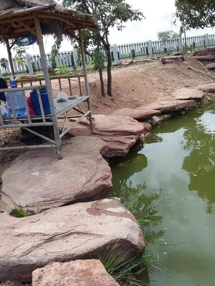 บ่อปลาจัดหินริมบ่อ โคราช